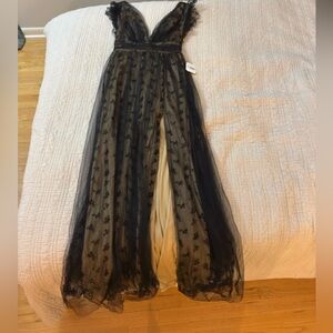 Altar'd State Black Floral Lace Dress